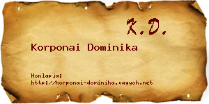 Korponai Dominika névjegykártya